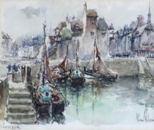 Lot 92 - Van Lod, Honfleur and Paris, watercolour (2)