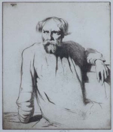 Lot 133 - Ernest Stephen Lumsden, Portrait of Augustus John, signed etching