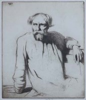 Lot 133 - Ernest Stephen Lumsden, Portrait of Augustus John, signed etching