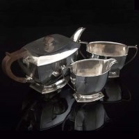 Lot 139 - Silver three piece tea set