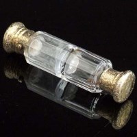 Lot 155 - Clear glass double ended scent bottle