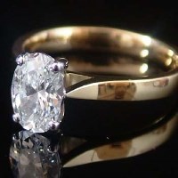 Lot 215 - 1.00ct oval cut diamond ring with GIA certificate