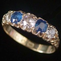 Lot 232 - Sapphire and diamond five-stone ring