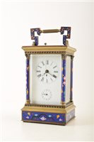 Lot 337 - A 19th century brass and cloisonné carriage clock