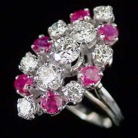 Lot 253 - Navette ruby and diamond ring