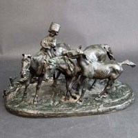 Lot 281 - Eugene Lanceray Russian bronze figure group of