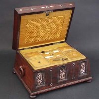 Lot 295 - Rose wood sewing box.