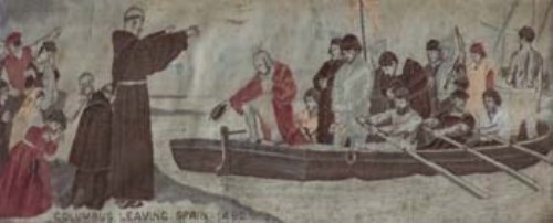 Lot 299 - Columbus Leaving Spain & Landing Of Columbus, Stevengraphs (2)
