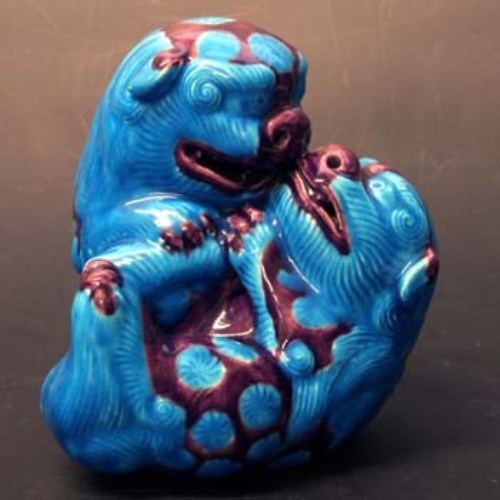Lot 391 - Minton Majolica Dogs of Fo