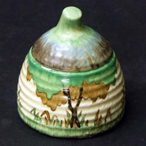 Lot 435 - Clarice Cliff Lynton preserve pot.