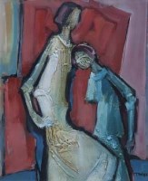 Lot 17 - Tadeusz Was, Mother & Child, mixed media