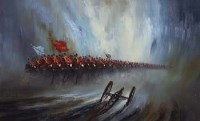 Lot 66 - John Bampfield, Cavalry charge, oil