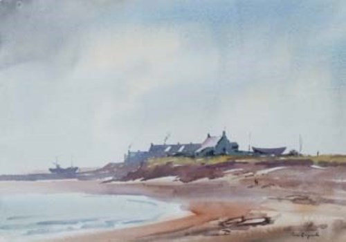 Lot 73 - James Longueville, Low Tide, Boulmer, watercolour