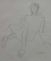 Lot 100 - Jiri Borsky, Figure study, drawing