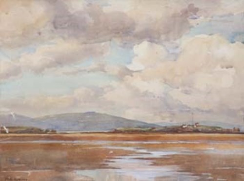 Lot 119 - Millicent Ayrton, Towards North Wales - Perch Rock from Hoylake, watercolour