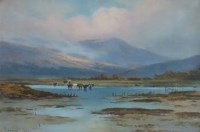 Lot 134 - Henry Hadfield Cubley, Evening, Arthog, oil