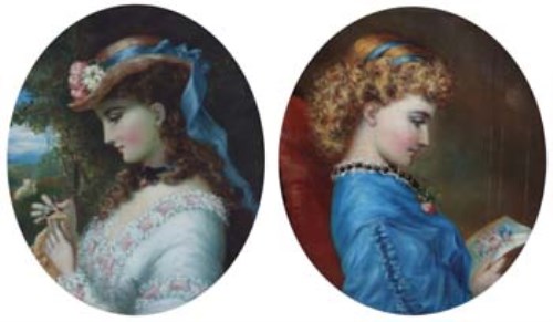 Lot 143 - English School, 19th century, Female portraits, oil (2)