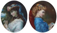 Lot 143 - English School, 19th century, Female portraits, oil (2)