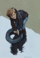 Lot 9 - John McCombs, Boy with tyre, oil