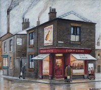 Lot 20 - Bob Jones, Fish and Chip Shop, oil