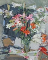 Lot 33 - Don McKinlay, Lilies, oil