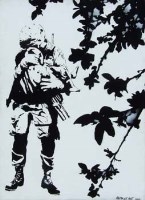 Lot 57 - Blek Le Rat, Universal Soldier, stencil spray paint and acrylic