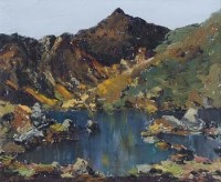 Lot 74 - Charles Wyatt Warren, Snowdon from Llyn Llydaw, oil