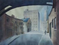 Lot 146 - R.M. Kay, Echo Street from Altrincham Street, watercolour