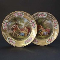 Lot 607 - Pair of Volkstedt plates