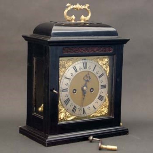 Lot 708 - Late 17th century ebonised bracket clock by