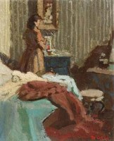 Lot 7 - Charles McCall, The Bedroom, oil
