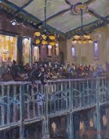 Lot 45 - Reg Gardner, Study - Balcony Party, oil