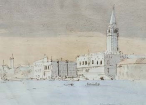 Lot 99 - Anthony G. Flemming, Venice, watercolour and ink