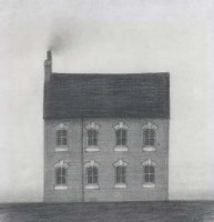 Lot 129 - Trevor Grimshaw, Large building with smoking chimney, pencil