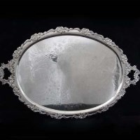 Lot 228 - Twin handled plated tray