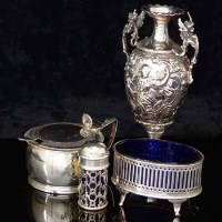 Lot 232 - Berthold Muller vase, silver salt, silver