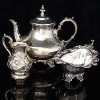 Lot 253 - Composite silver tea service