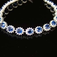 Lot 284 - Sapphire and diamond bracelet