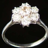 Lot 288 - 18ct gold diamond cluster ring.
