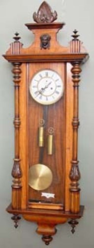 Lot 572 - German double weight Vienna wall clock