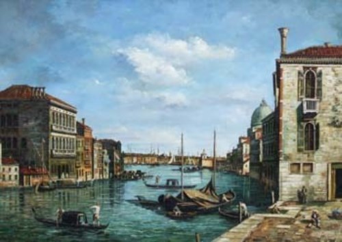 Lot 30 - S. Conti, Venetian scene, oil