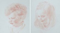 Lot 106 - Katherine Tweed, Robert and Lucy Clive, red chalk (2)
