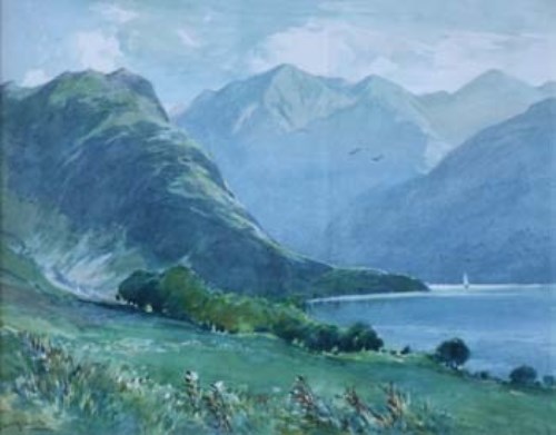Lot 137 - Henry Wilkinson, View in the Lake District, watercolour