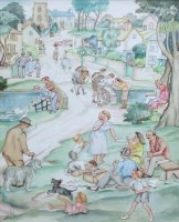 Lot 149 - Patience Arnold, The Picnic, watercolour