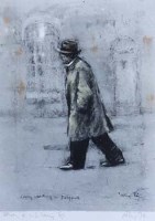 Lot 169 - After Harold Riley, Study of L.S. Lowry, signed print