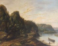Lot 193 - After J.M.W. Turner, River scene with figures, oil