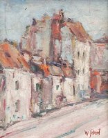 Lot 196 - Manner of W. Sickert, Street scene, oil