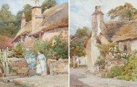 Lot 223 - George Hodgson, At Cockington, watercolour, (2)