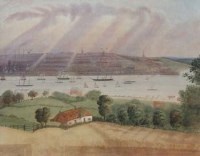 Lot 248 - English School, 19th century, View over the River Mersey, watercolour