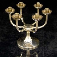 Lot 285 - Silver six branch candelabra by Robert Welch